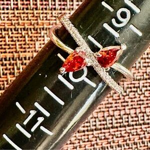 Fragrant Jewels Silver Ring with Red Gems